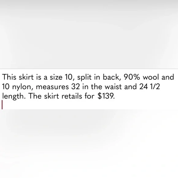 🆕 TALBOTS DARK RED WOOL SKIRT (10) - Picture 5 of 6